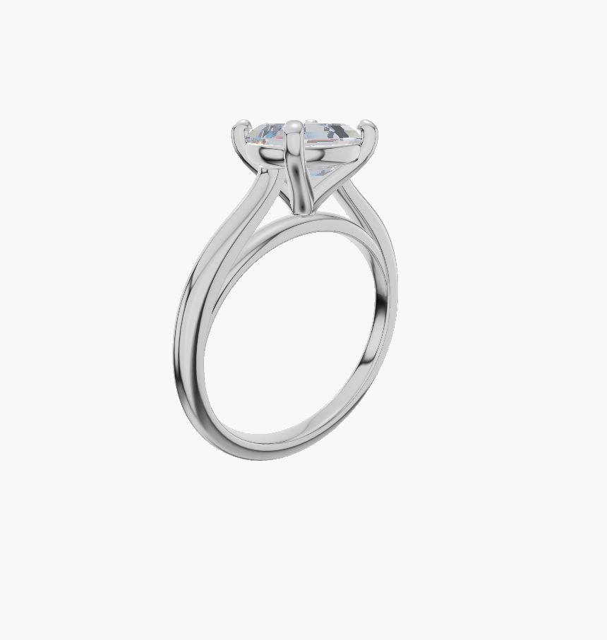 Cathedral engagement 4 prongs asscher diamond 1 carat ring