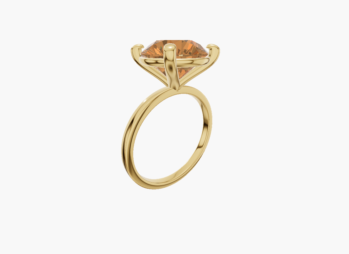 Plain engagement 4 prongs round diamond 7 carat ring